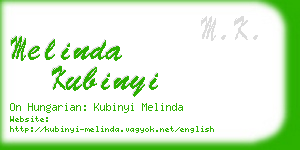 melinda kubinyi business card